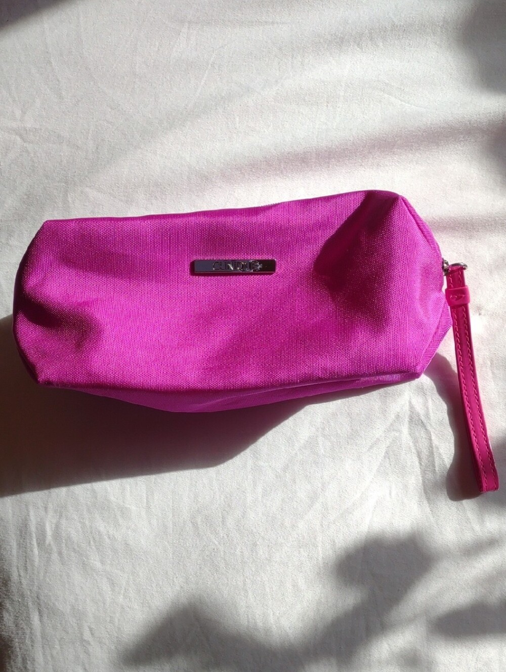 Clinique Hot Pink Cosmetic Pouch with Strap